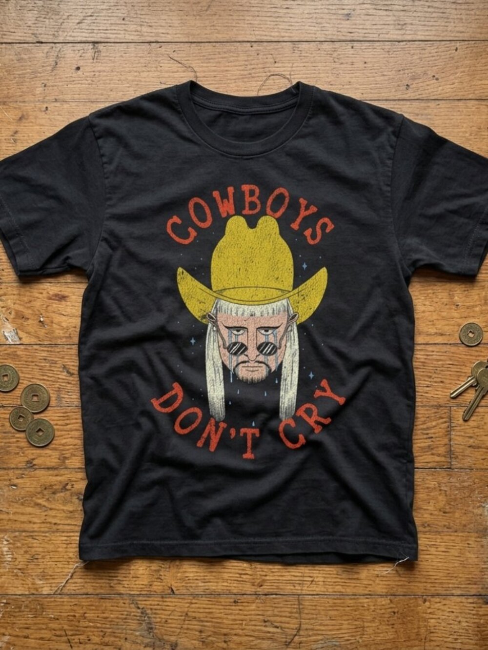 Cowboys Don't Cry Graphic Tee Vintage Western Cowboy Y2K Country Shirt